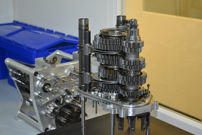 Close-up view of a modern F1 gearbox
